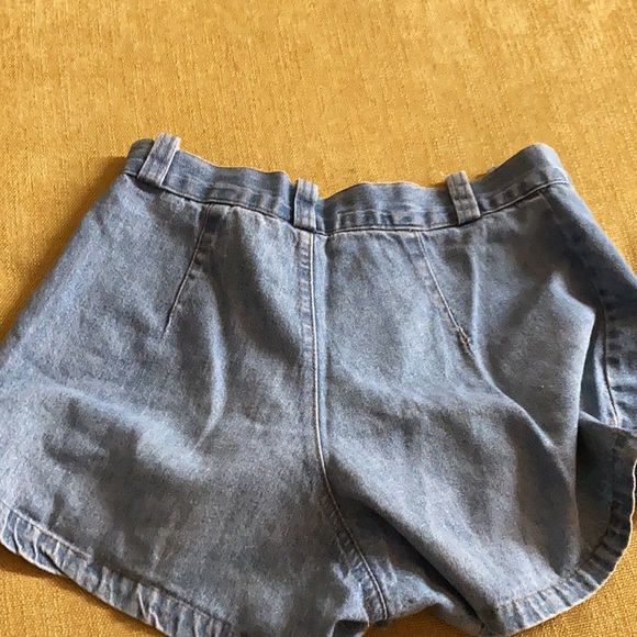 High Waisted Button Up Faded Blue Jean Shorts - Picture 2 of 2